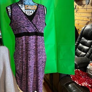 Tek Gear Purple and Black Midi Dress